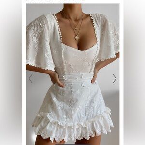 Showpo White Lace Mini Dress